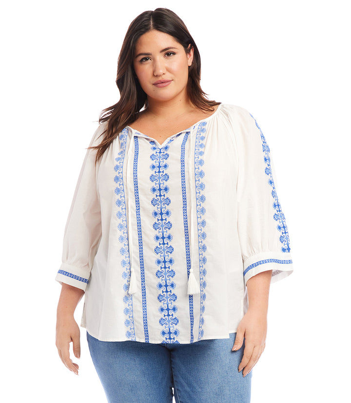 Plus Size Embroidered Top
