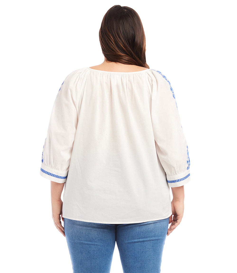 Plus Size Embroidered Top