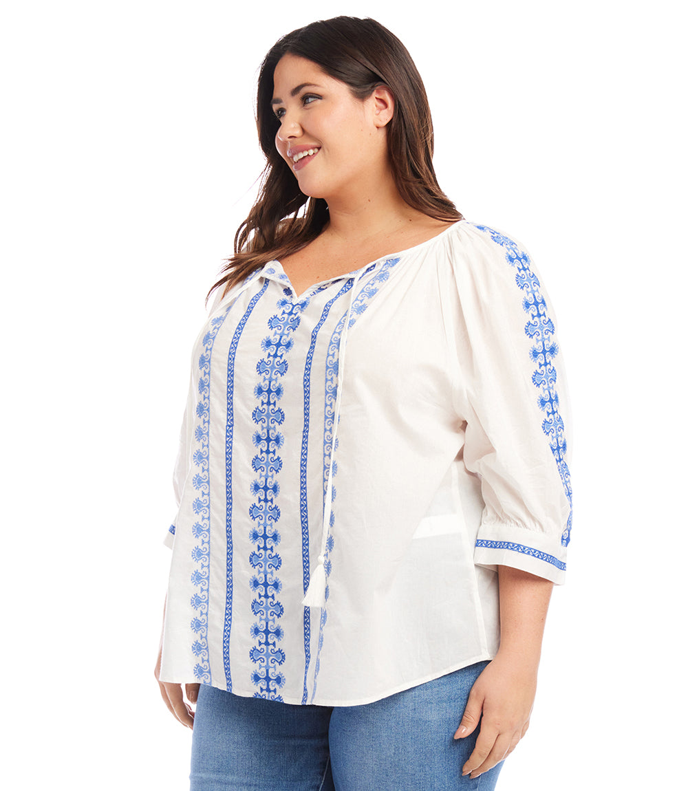 Plus Size Embroidered Top